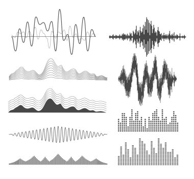 Equalizer icons set clipart