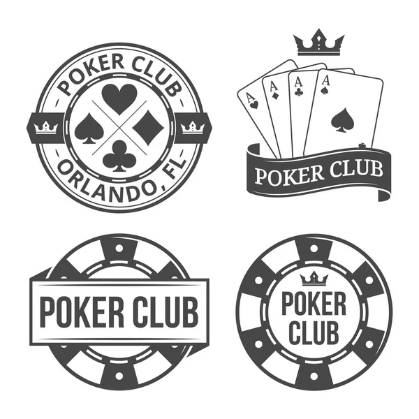 Emblemas de poker vintage — Vetor de Stock