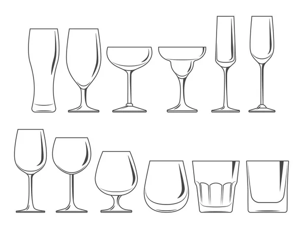 Σετ ποτήρια και wineglasses — Διανυσματικό Αρχείο