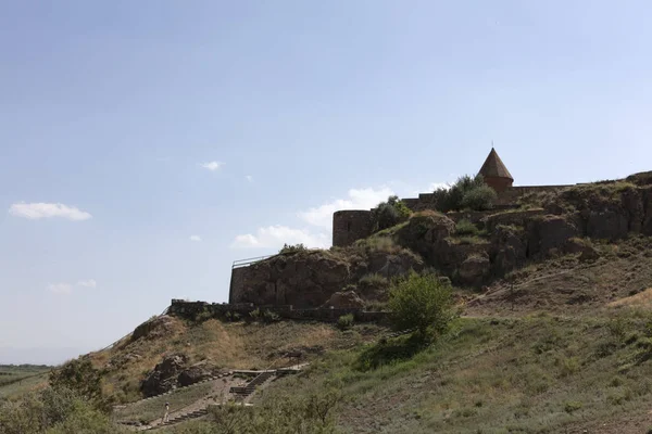 Armenia Biara Virap Khor Pada Hari Musim Panas Yang Cerah — Stok Foto