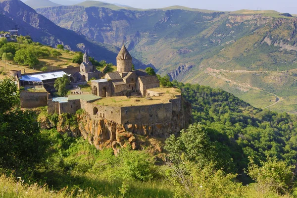 Arménie Tatev Monastère Coucher Soleil Une Journée Été Images De Stock Libres De Droits