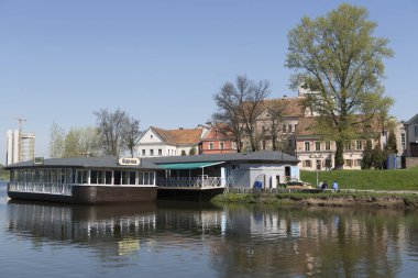 Belarus 'un Minsk manzarası bulutlu bir yaz gününde