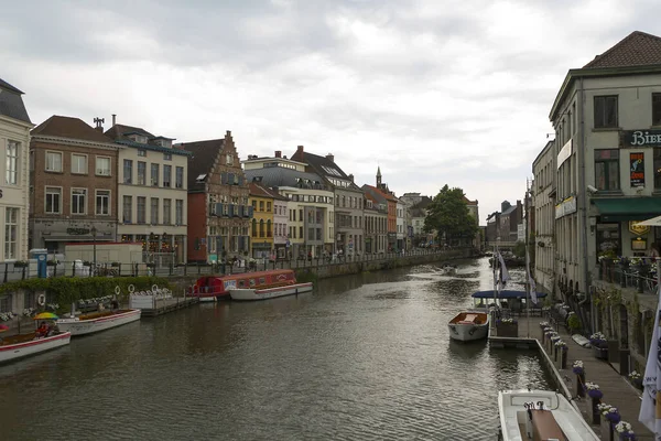 België Gent Zicht Een Stad Een Bewolkte Zomerdag — Stockfoto
