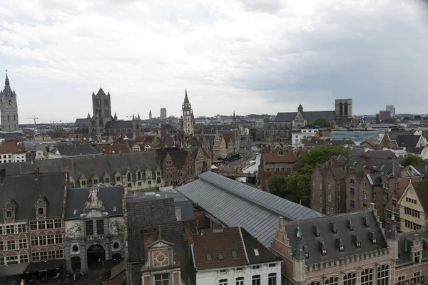 Bélgica Gante Vista Una Ciudad Día Nublado Verano —  Fotos de Stock