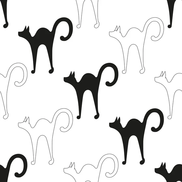 Seamless background of cats — Stock Vector