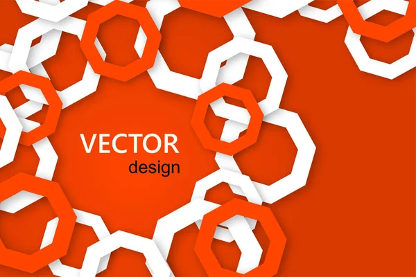 Digitální Vektorová Ilustrace Moderním Vzorem Osmiúhelníků Jasném Bujném Lávovém Pozadí — Stockový vektor