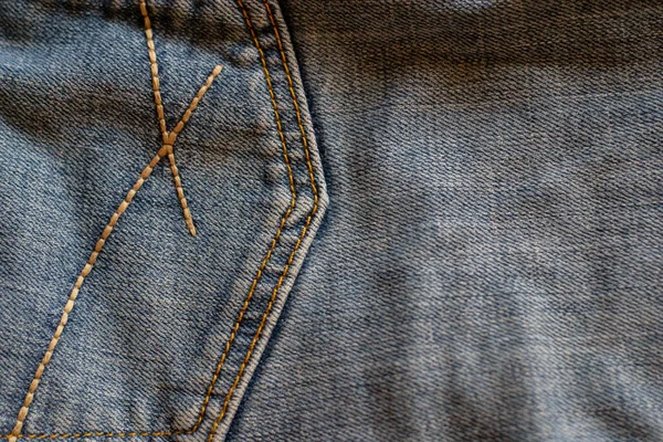 Close Blauw Jean Pocket Naar Achtergrond — Stockfoto