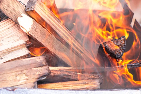 Fiery Background Texture Fire Closeup — Stock Photo, Image