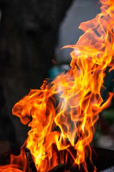 Fiery Background Texture Fire Closeup — Stock Photo, Image