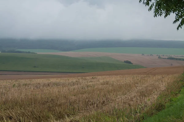 Nuage de pluie sur le champ cultivé — Photo