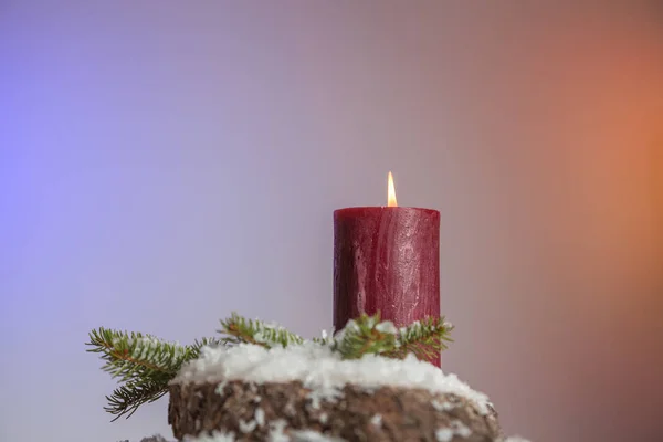 Komst Kaars Bij Kerstmis — Stockfoto