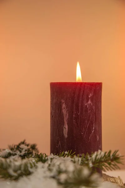 Komst Kaars Bij Kerstmis — Stockfoto