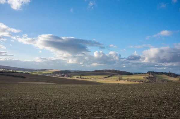 Landschaftspanorama Winter Ohne Schnee — Stockfoto