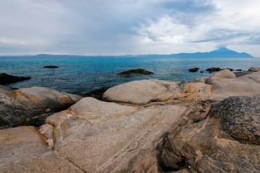  Kavourotrupes güzel plaj Sithonia, Yunanistan