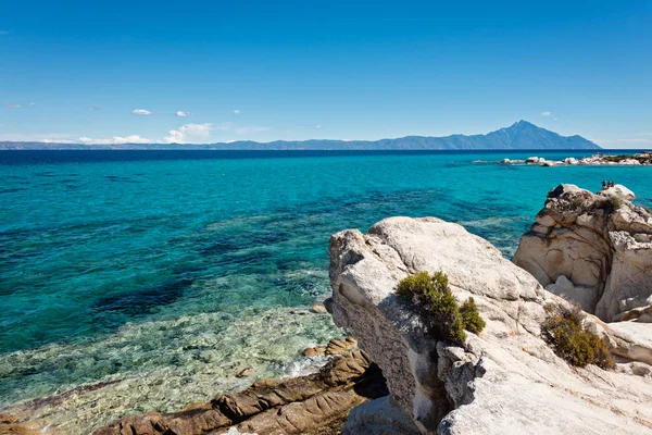 Uitzicht Het Strand Van Kavourotrupes Sithonia Halkidiki Griekenland — Stockfoto