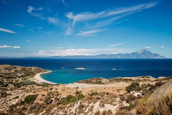 Panorama Miasta Sithonia Latem Półwysep Chalkidiki Grecja — Zdjęcie stockowe
