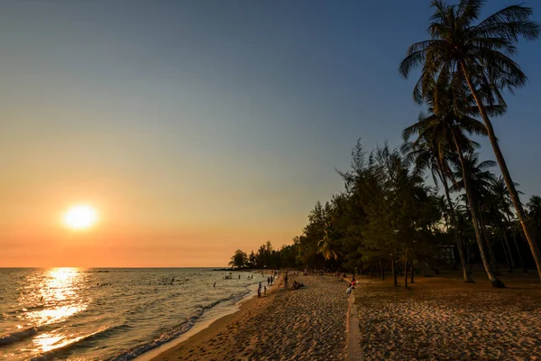 Pláž Ong Lang Při Západu Slunce Ostrov Phu Quoc Vietnam — Stock fotografie