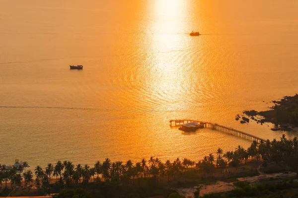 Panoramatické Veiw Bay Při Západu Slunce Phu Quoc Vietnam — Stock fotografie