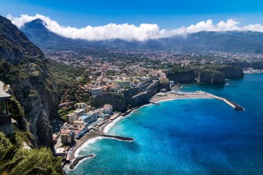 İtalya, Sorrento 'da panoramik deniz manzarası