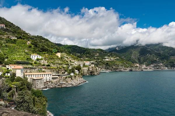 Costa Amalfitana Desde Los Jardines Villa Rufolo Ravello Campania Italia — Foto de Stock