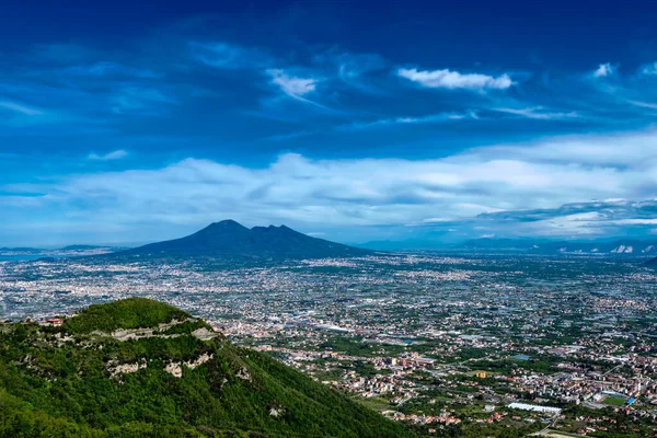 Panoramautsikt Vesuv Campania Regionen Italia – stockfoto