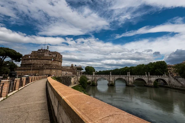 Roma Daki Castel Sant Angelo Tiber Nehri Üzerinde Antik Roma — Stok fotoğraf