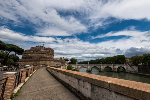 Roma Daki Castel Sant Angelo Tiber Nehri Üzerinde Antik Roma — Stok fotoğraf