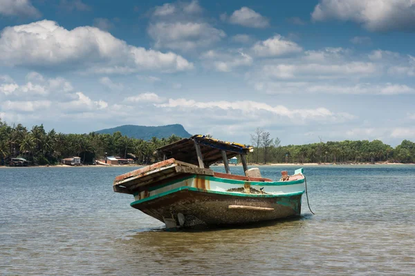 Holzboote Auf See Vietnam — Stockfoto