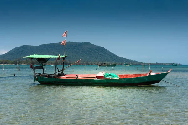 Barcos Madeira Mar Vietnã — Fotografia de Stock
