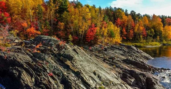 Rock and Güz renkleri, Paraşüt Prov Parkı, On, Kanada — Stok fotoğraf