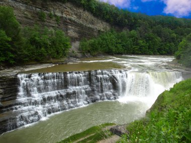 Letchworth Eyalet Parkı 'nda alçak düşüş, Kuzey Ny, Usa