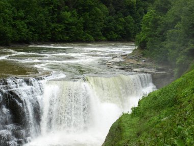Letchworth Eyalet Parkı, Kuzey Ny, Usa 'daki alçak düşüşe yakından bakın.