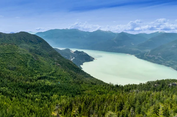 Tortuosa Strada Dal Mare Cielo Vista Dall Alto Squamish Canada — Foto Stock