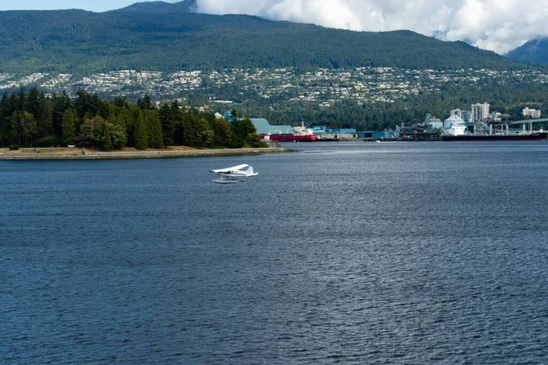 Seaplane Making Approach Land Water Vancouver Canadá — Fotografia de Stock
