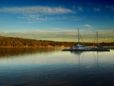 Gore Körfezi üzerinde gün batımı, Manitoulin Adası, On, Kanada