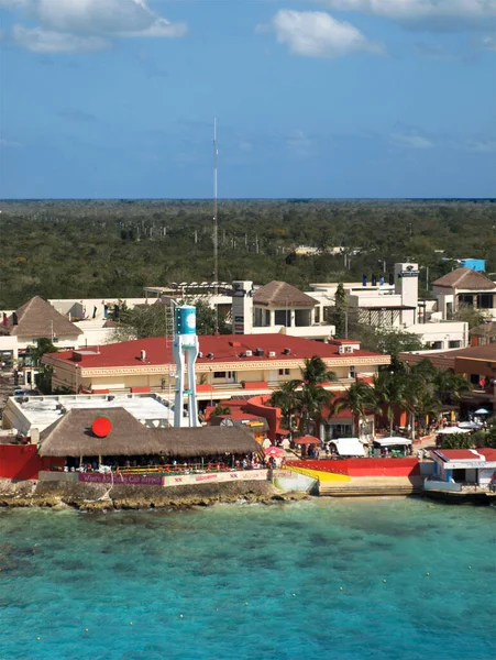 Port Cozumel Meksyk Widziany Liniowca Wycieczkowego — Zdjęcie stockowe