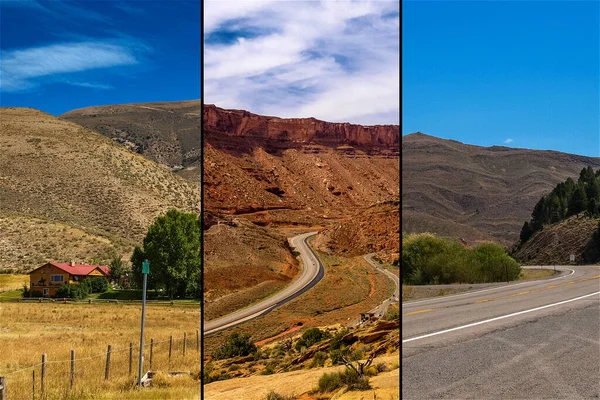 Carreteras Sinuosas Utah Idaho Suroeste Estados Unidos Trillizos Del Suroeste — Foto de Stock