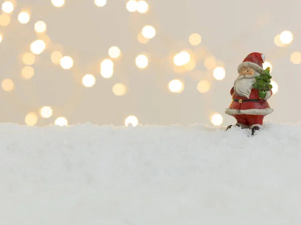 Natale Decorativo Babbo Natale Giocattolo Clausola Sulla Neve Bianca Con — Foto Stock