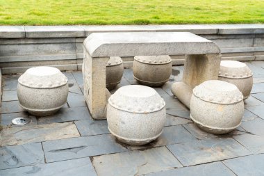 Ancient Chinese stone tables and chairs