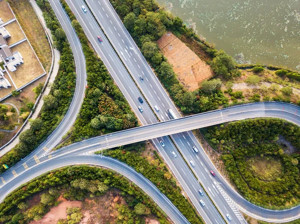 Aerial photography bird-eye view of City — Stock Photo, Image