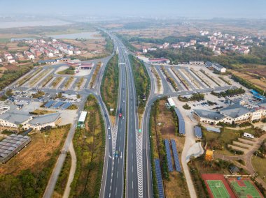 Şehrin kuş bakışı hava fotoğrafçılığı