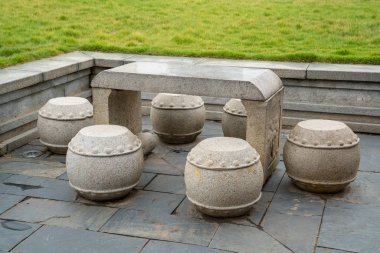 Ancient Chinese stone tables and chairs