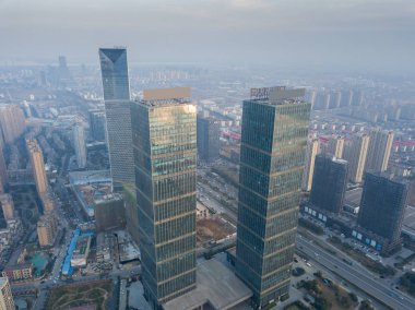 Jianxi 'nin başkenti Nanchang' ın panoramik manzarası