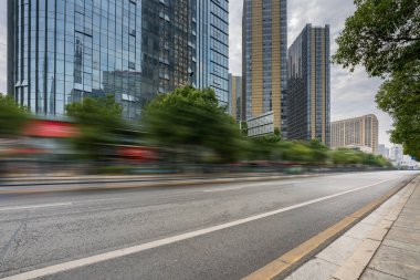 Shanghai Lujiazui, Çin 'de sokak manzarası..