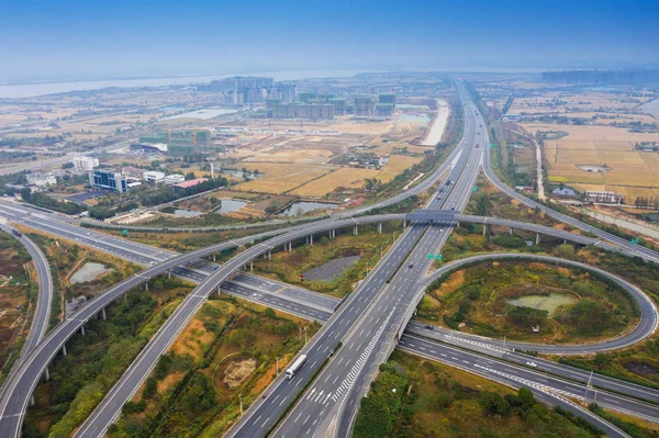 Aerial photography bird-eye view of City