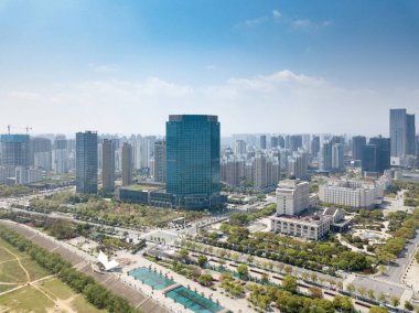 Jianxi 'nin başkenti Nanchang' ın panoramik manzarası