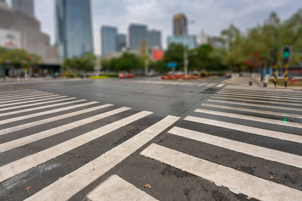 Zebra crossing on outdoor road