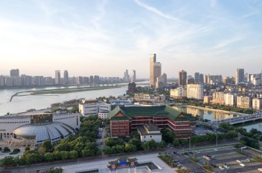 Jianxi 'nin başkenti Nanchang' ın panoramik manzarası