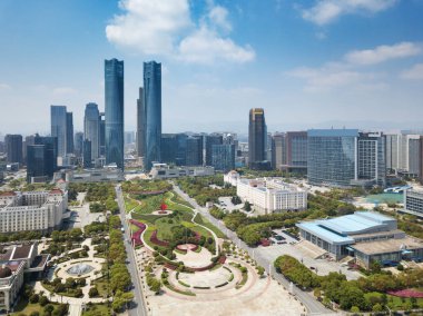 Jianxi 'nin başkenti Nanchang' ın panoramik manzarası