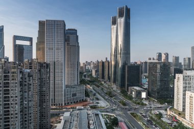 Jianxi 'nin başkenti Nanchang' ın panoramik manzarası